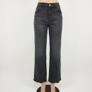 Hudson Jeans Washed Black Cropped Straight Ankle
